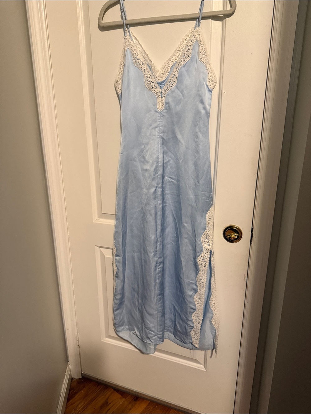 Sandro gaiana Blue Lace-Trim Slip Dress - Picture 5 of 6